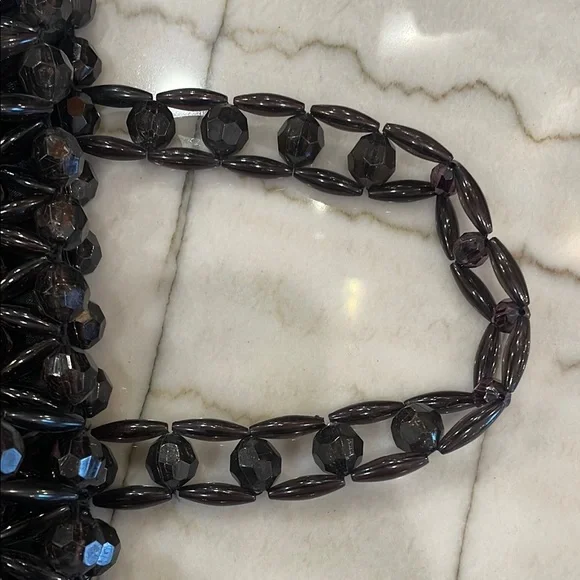 Bebe Black Mini Bag with Textured Lattice Design - Picture 6 of 11